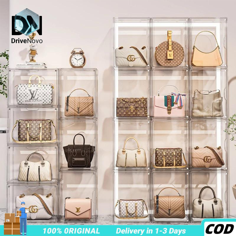 Transparent Storage Box Handbag Storage Organizer Pintu Magnet Acrylic ...