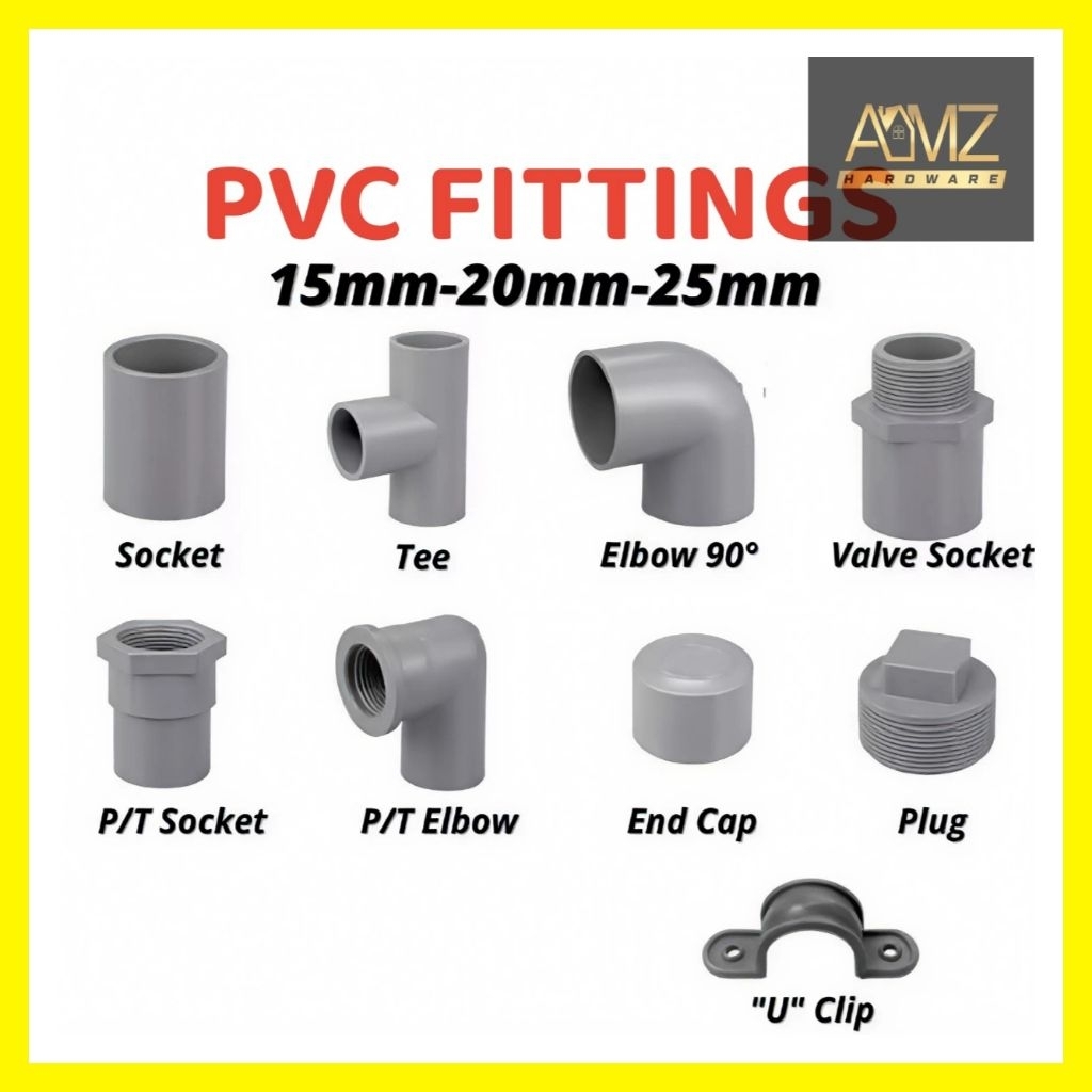 PVC Pipe Fitting Paip PVC Connector Socket Elbow Tee Valve Socket Plug ...