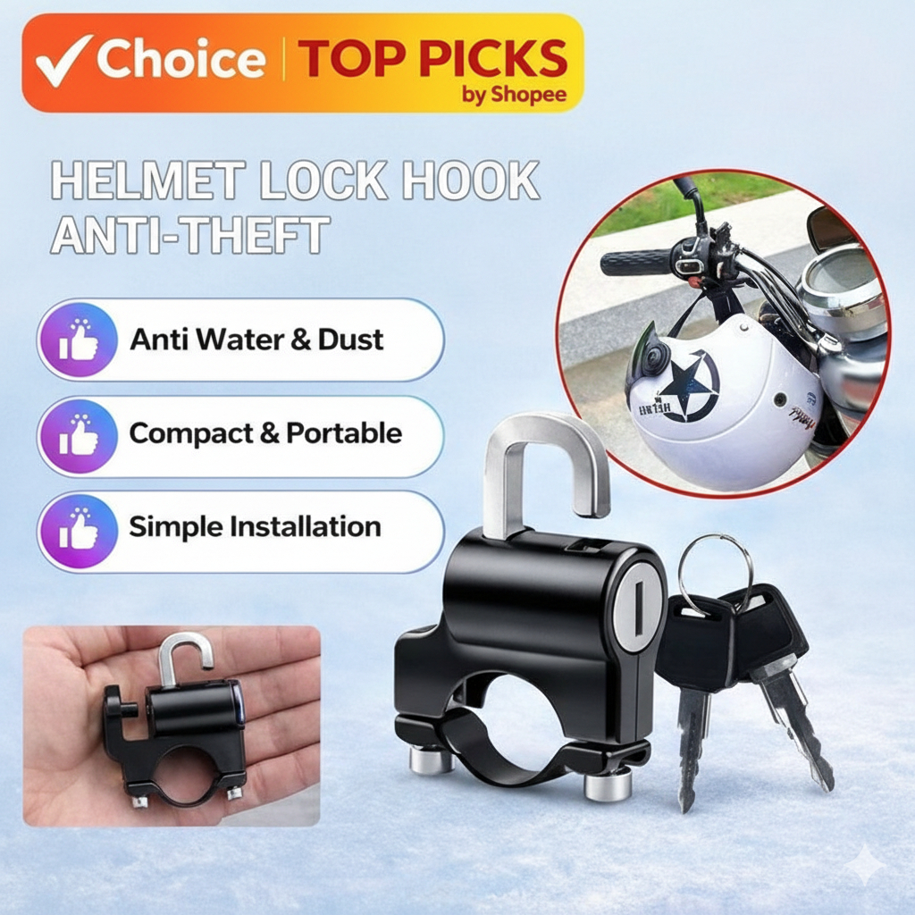 Universal Motorcycle Helmet Lock Set – Anti-Theft Metal Security Lock ...