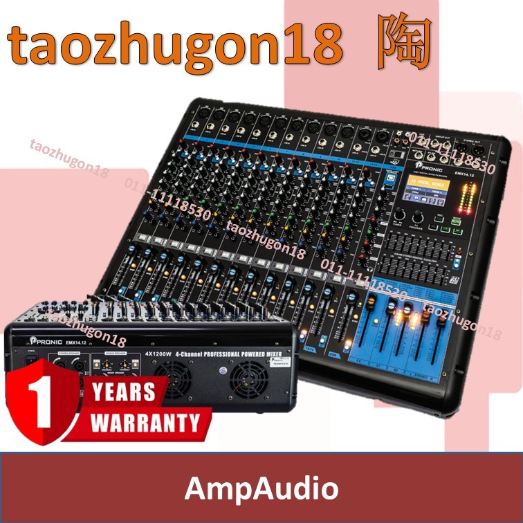 Pronic AmpAudio 14 / 10 Channels 1200W X 4 Professional Power Mixer ...