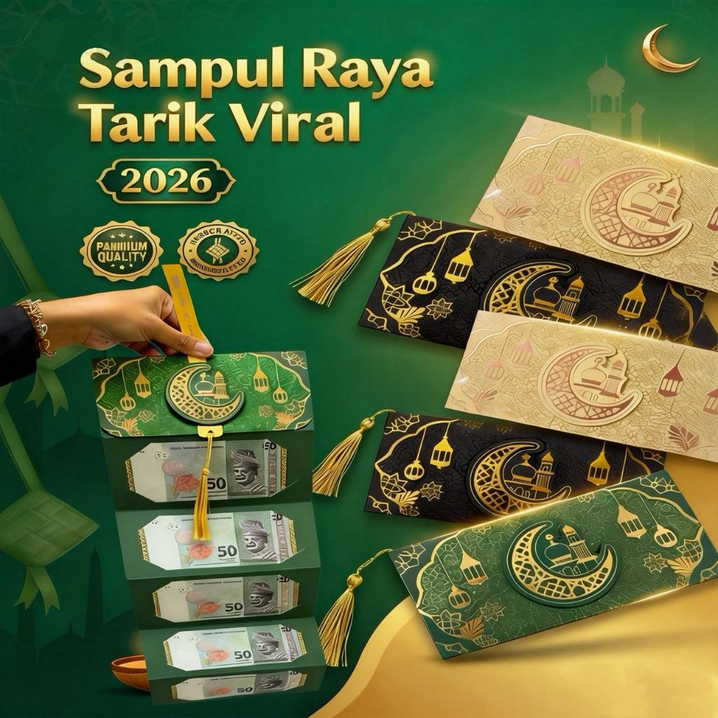 Sampul Duit Raya Tarik Viral 2026 Sampul Hari Raya 3 & 10 Slot Untuk ...