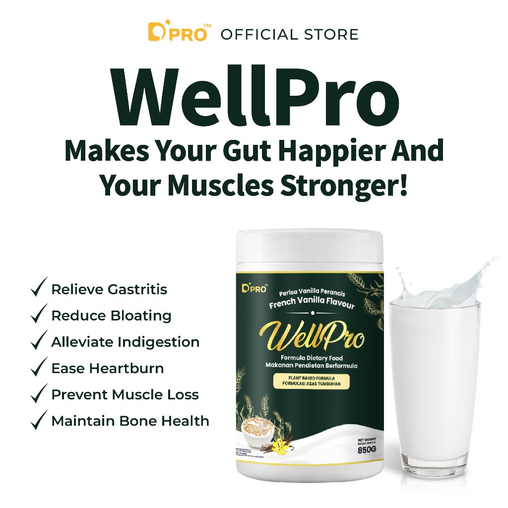 WellPro 护胃宝 Plant-based Complete Nutrition Beverage 全面营养植物奶 850g x 1 ...