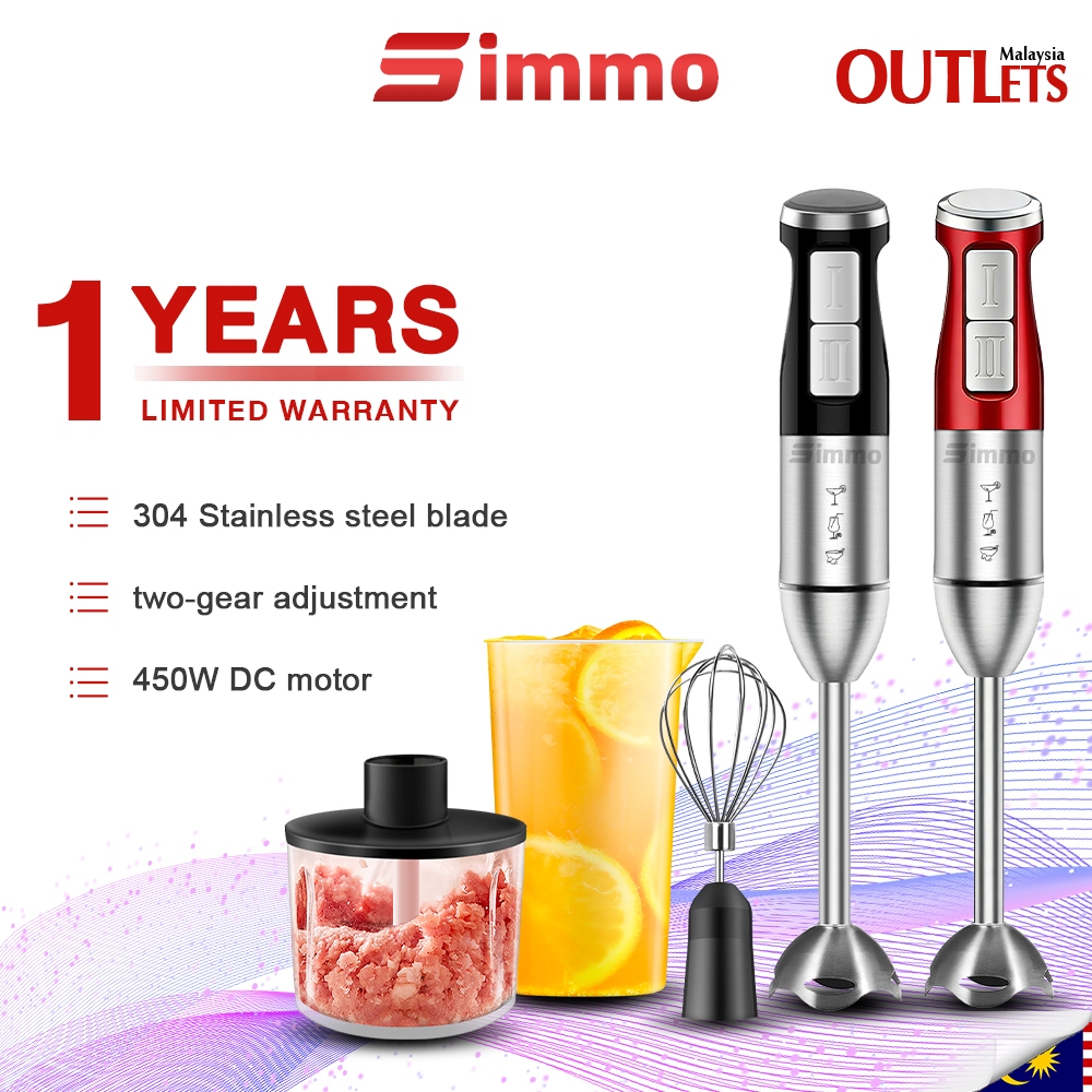 Simmo Hand Blender Set 4 In 1 Pengisar Electric Blender Mixer Chopper ...