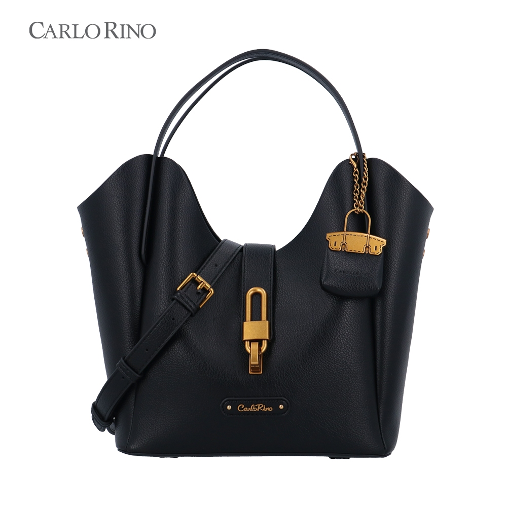 Carlo Rino CR Elise Mini Charm Top Handle - Black | Shopee Malaysia