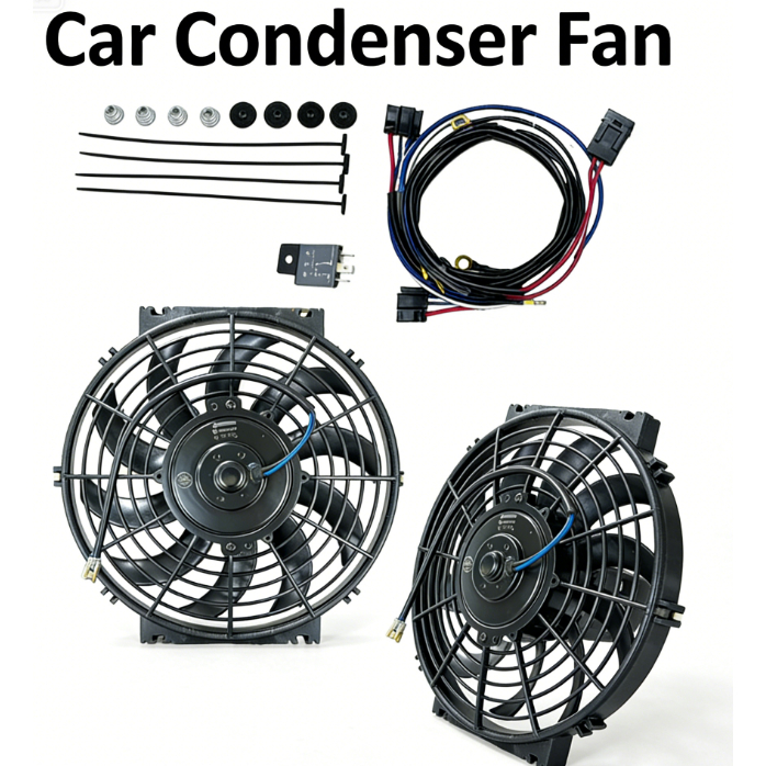 Universal 10/12 Inch 12V Car Condenser Fan High Speed Air Cond Radiator ...