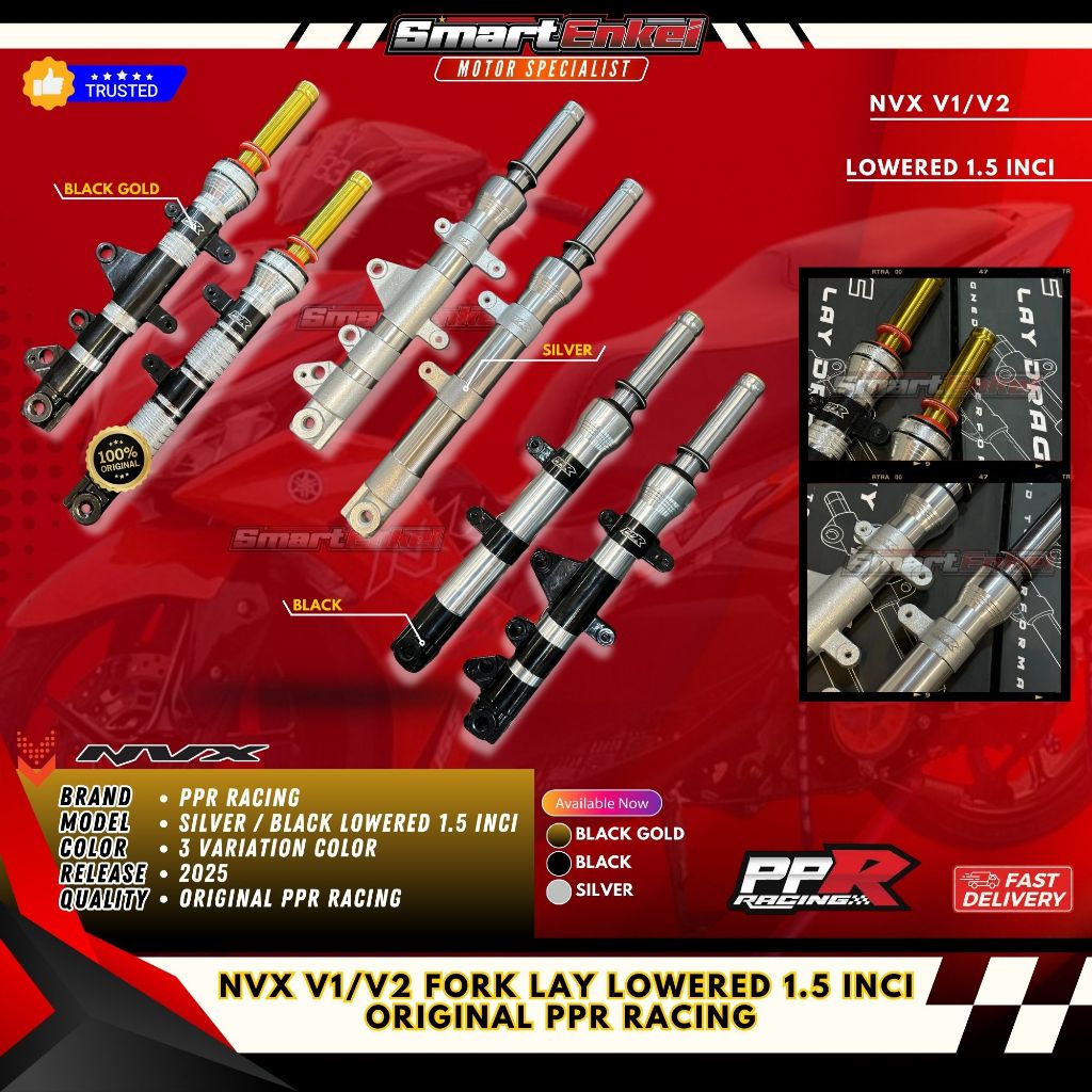 NVX V1/V2 FORK LAY LOWERED 1.5 INCI ORIGINAL PPR RACING | Shopee Malaysia