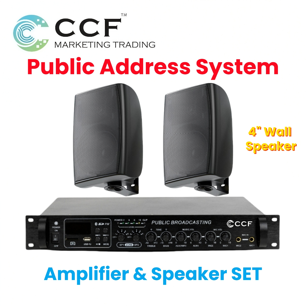 CCF 2/3/5 Zone PA System Set with 4 inch Wall Speakers original image 1