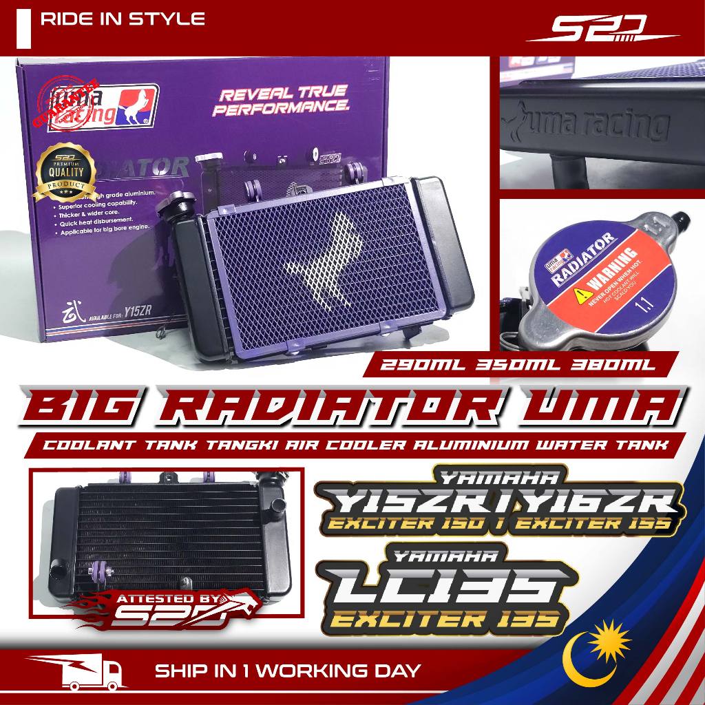 Big Radiator Uma Racing Y16ZR 290ML Coolant Tank Y16 Tangki Air Cooler ...