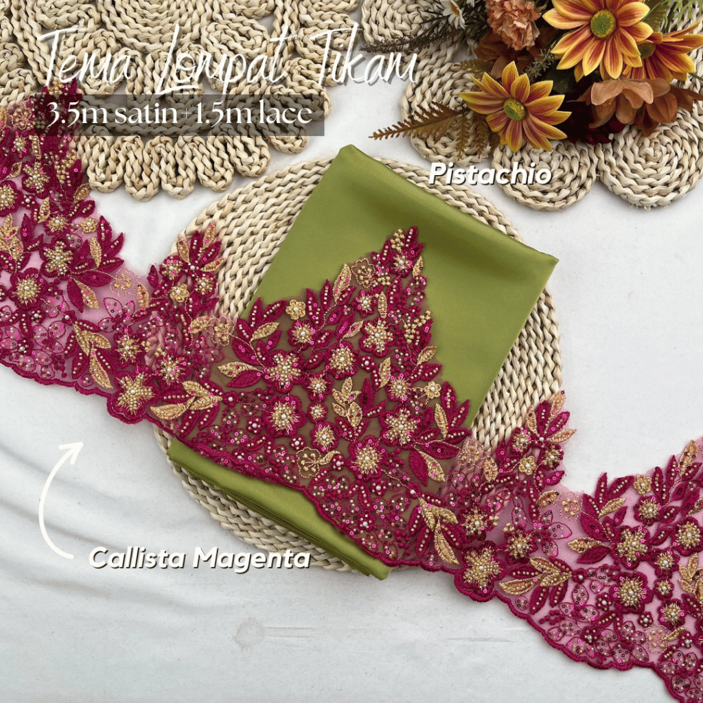 (SATIN LACE) TEMA MATCHA STRAWBERRY WARNA HOT RAYA 2026 COMBO COLOUR ...