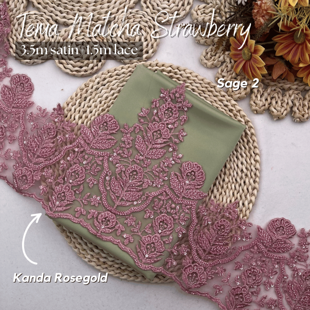(SATIN LACE) TEMA MATCHA STRAWBERRY WARNA HOT RAYA 2026 COMBO COLOUR ...