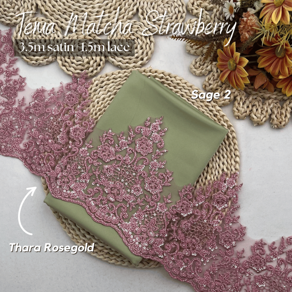 (SATIN LACE) TEMA MATCHA STRAWBERRY WARNA HOT RAYA 2026 COMBO COLOUR ...