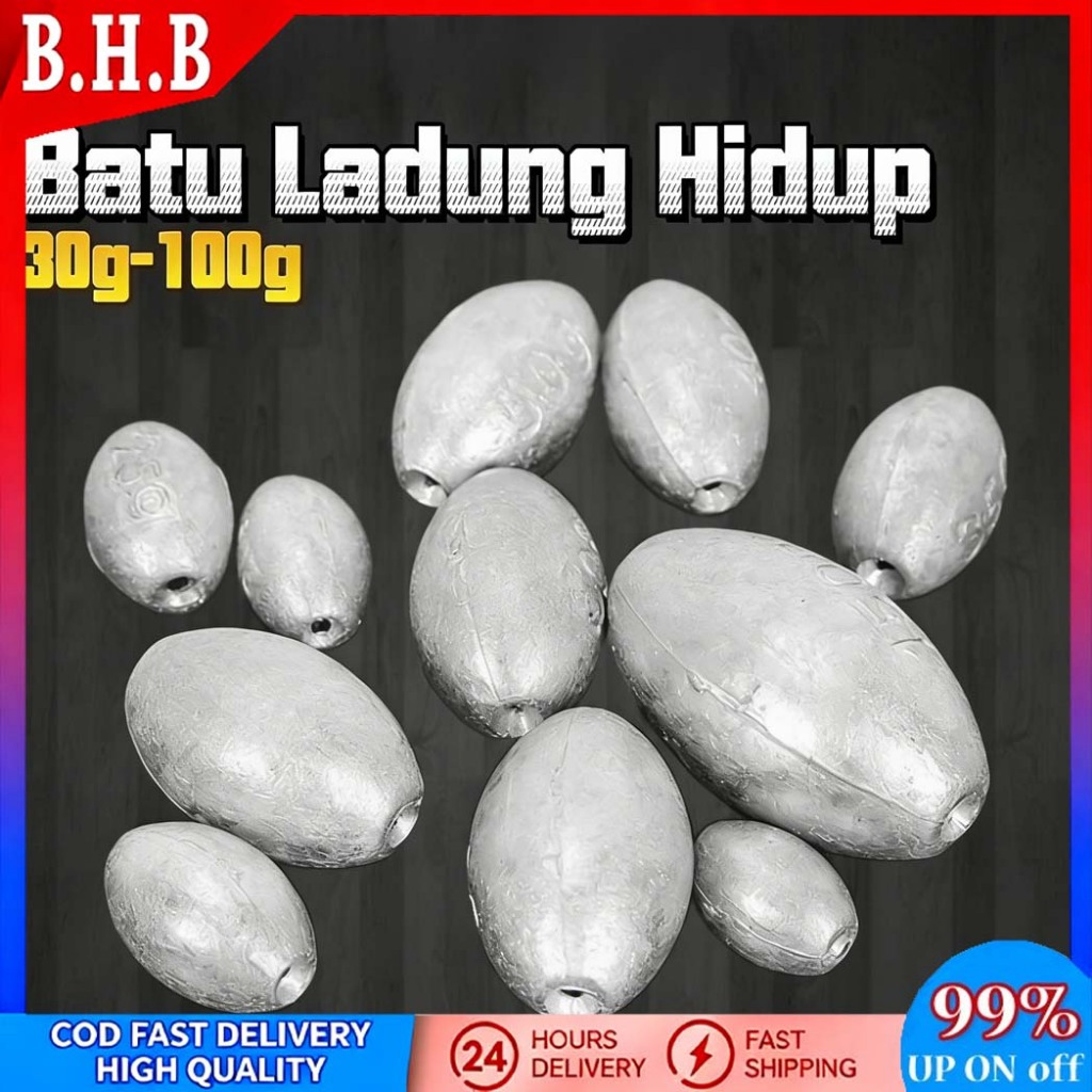 Batu Ladung Hidup Egg Sinker Pancing Laut / Sungai Fishing Sinker ...