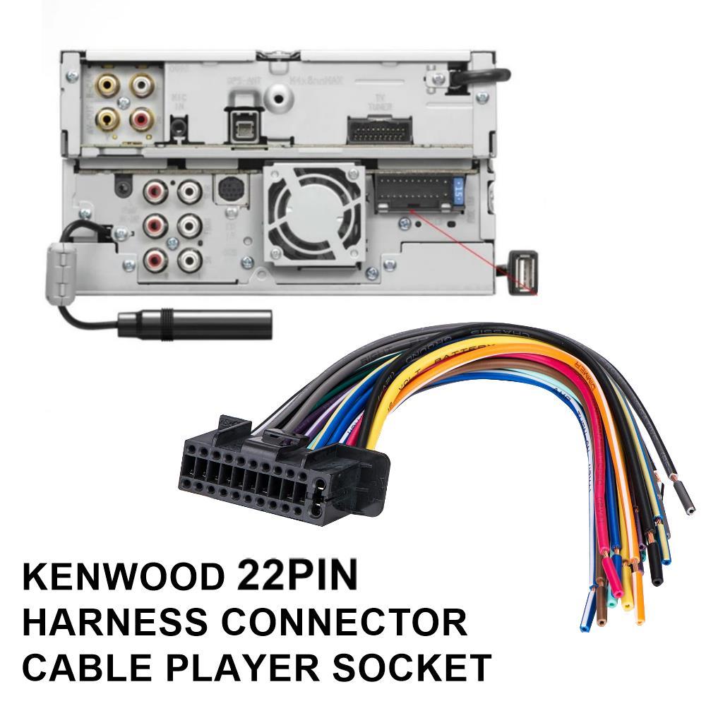 KENWOOD 22PIN WIRE WIRING HARNESS CONNECTOR CABLE PLAYER SOCKET ...