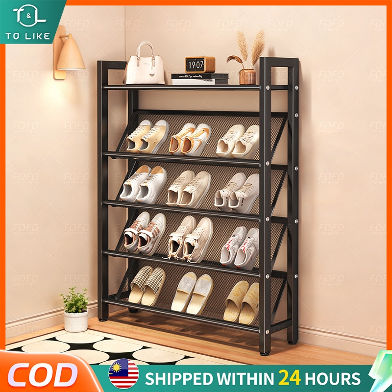 Multi-layer shoe rack Narrow and ultra-thin shoe rack Shelf Tilted ...