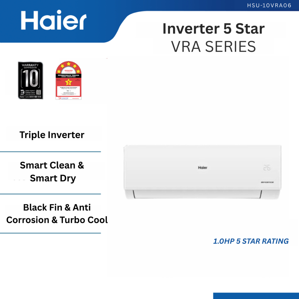 [NEW 2026] Haier 5 Star VRA Series 1HP-2HP R32 Triple Inverter Air ...