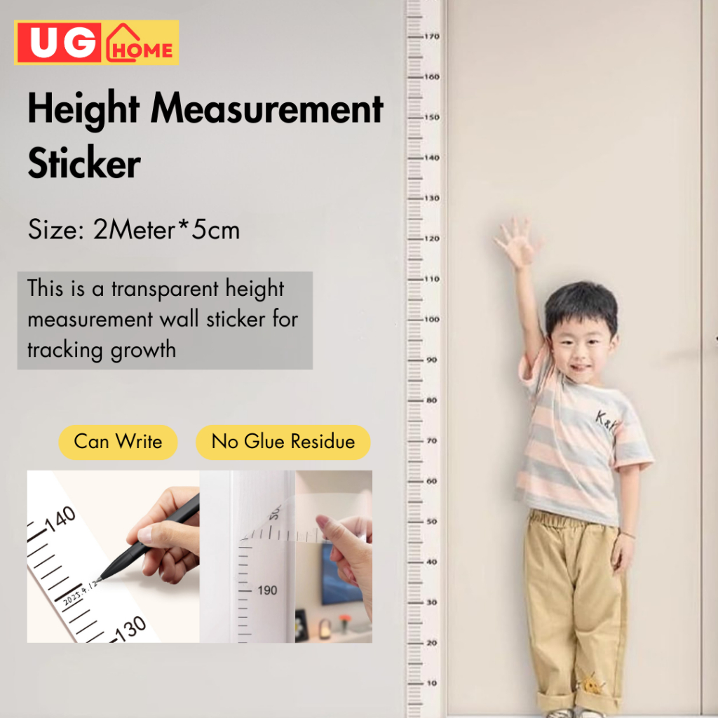 UG 200cm Height Measurement Sticker Removable Child Growth Chart Height ...
