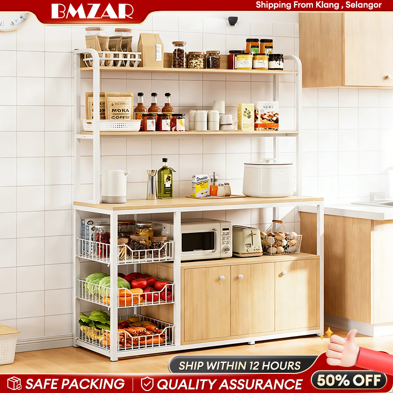 Kitchen Storage Rack 80CM/100CM/120CM Kitchen Rak Oven Cabinet Utility ...