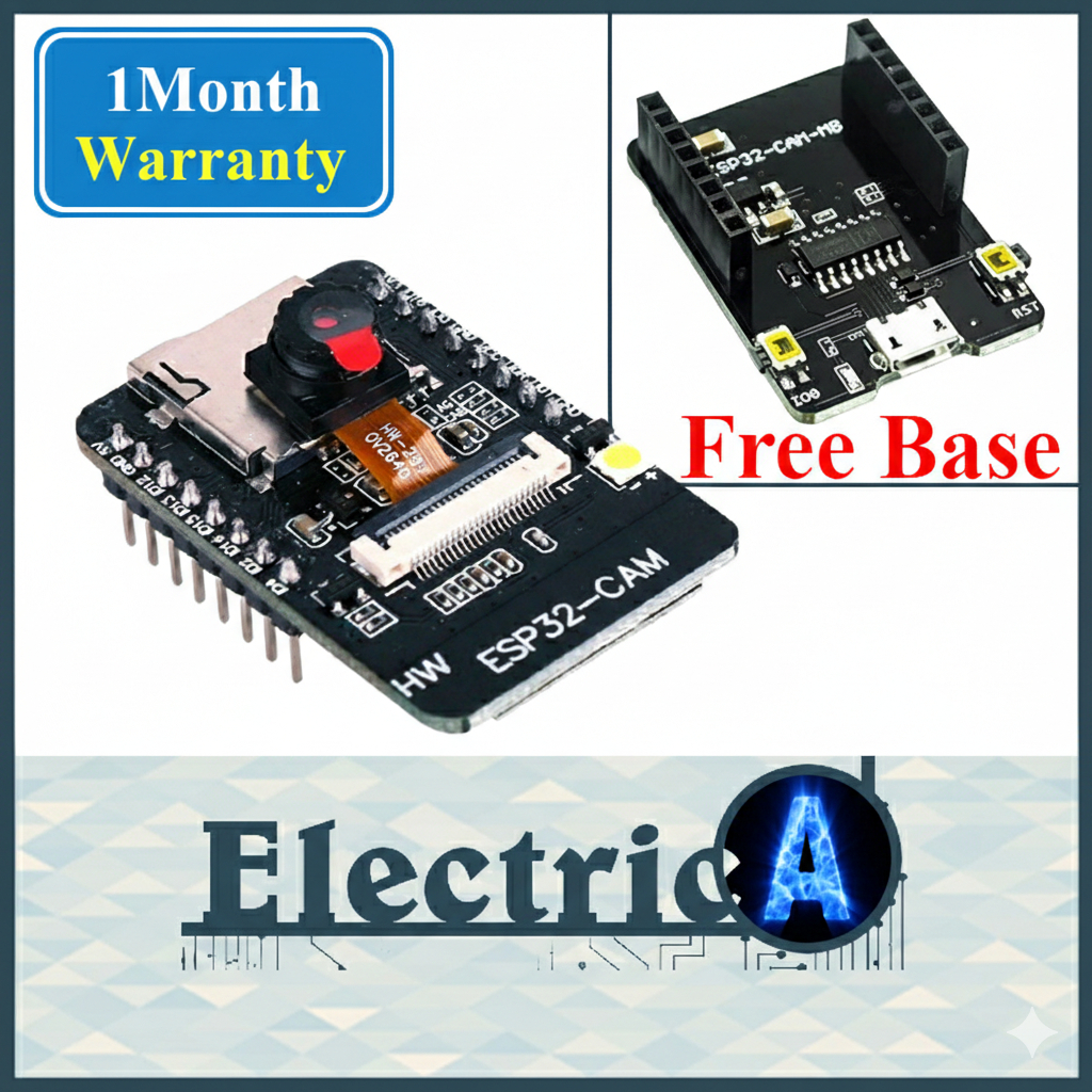 (+1Month Warranty) ESP32 CAM AI Thinker (Video Streaming, Face Recognition, Webcam IoT) With Camera WiFi + Bluetooth