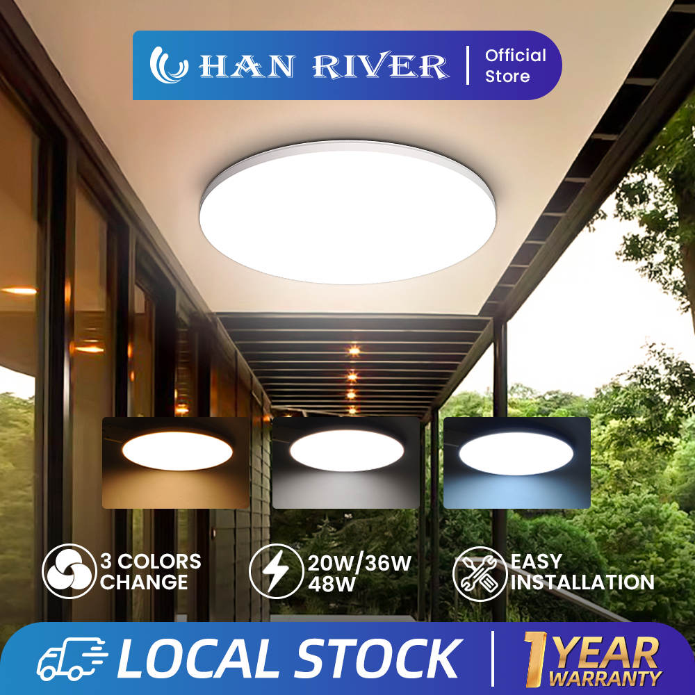HAN RIVER 3Color Ceiling Light Modern Design 48W/36W/20W Dampproof ...