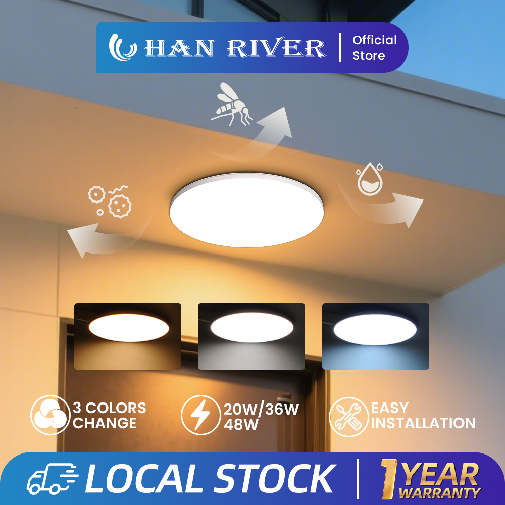 HAN RIVER 48W 36W 20W Lampu Hiasan Siling 3 Color Ceiling Light Energy ...
