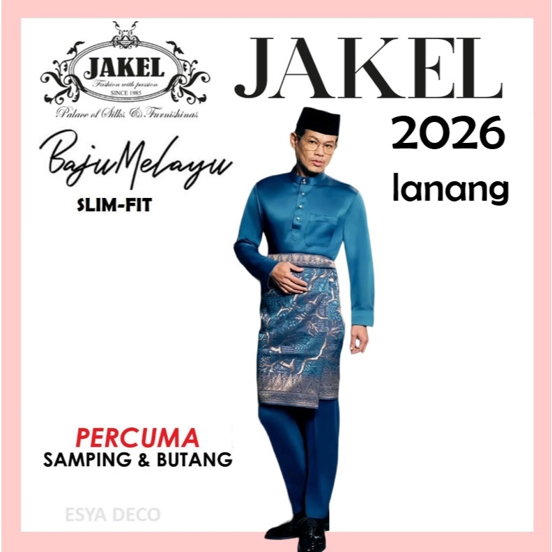 (NEW JAKEL) BAJU MELAYU SLIM FIT 2026 LANANG/ PANGLIMA JAKEL CEKAK ...
