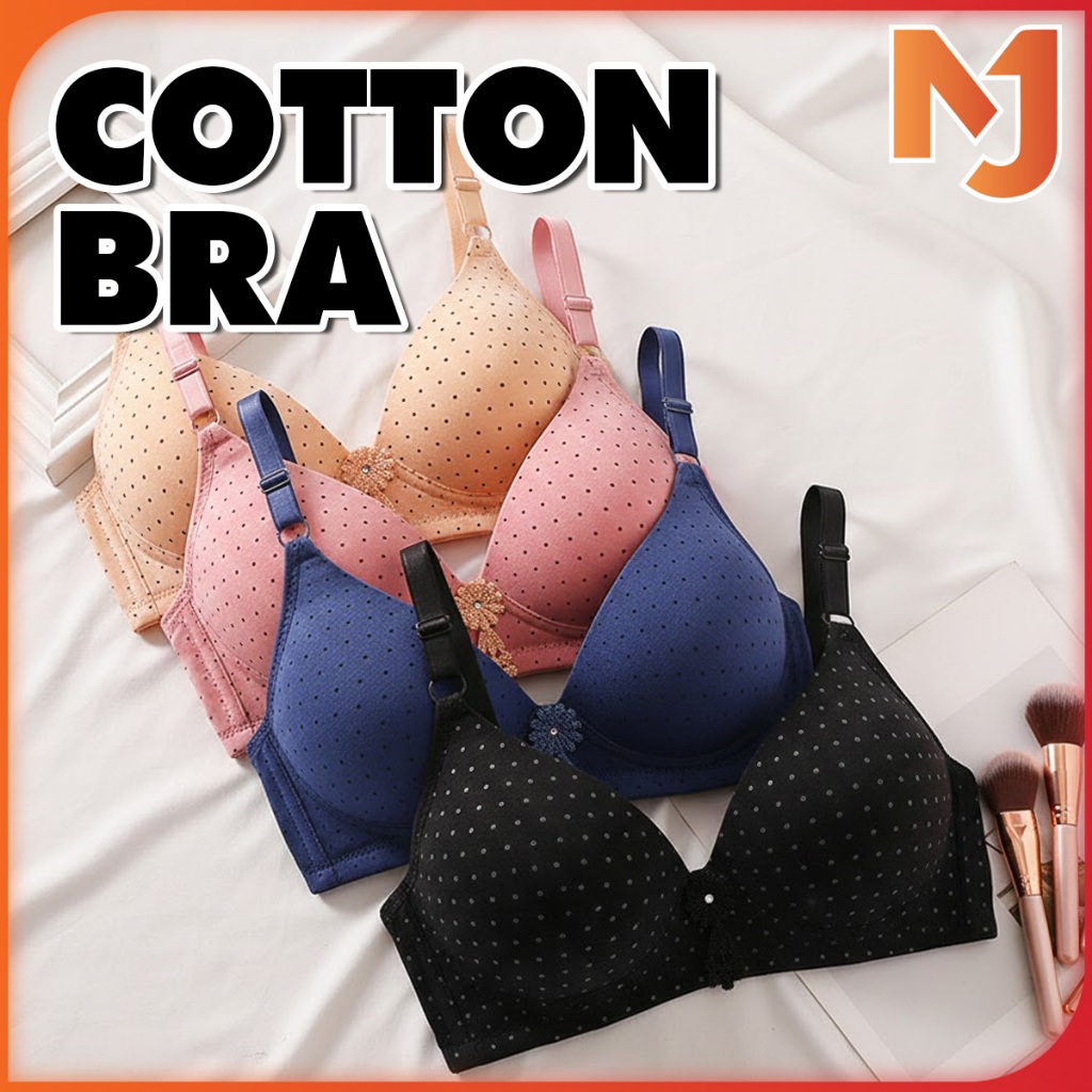McJoden - AIKO Bra Wanita Tanpa Wayar, Kapas, Span Nipis, Cawan ABC ...