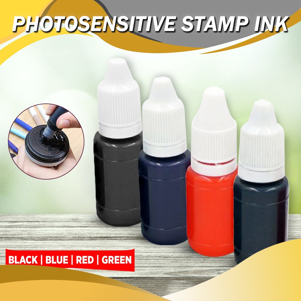 10ml Refill Ink For Flash Stamp Blue, Black, Red | Photosensitive Stamp ...