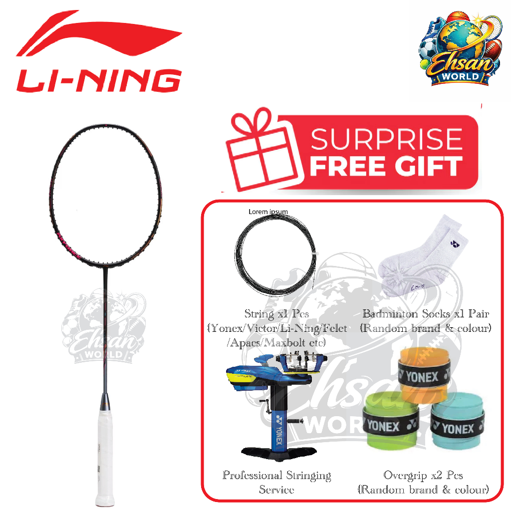 Li-Ning Axforce 80 Lining Badminton Racket - Black/Gold AYPT271 ...
