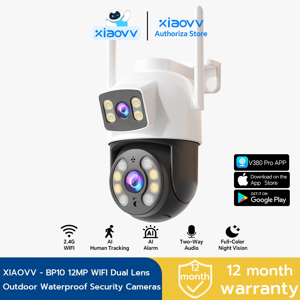 V380 Pro 12MP Wireless Dual Lens Outdoor Waterproof Wifi 360 CCTV ...