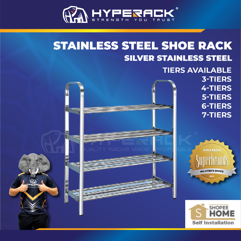 HYPERACK ™️[Ready Stock] Rak Kasut Stainless Steel Rack Shoe Rack Shoe ...