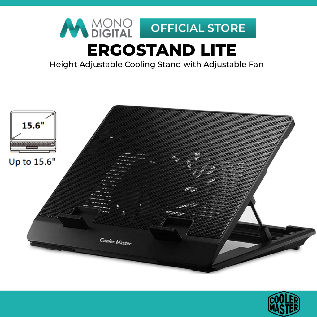 COOLER MASTER NOTEPAL ERGOSTAND LITE COOLER PAD WITH SUPPORT UP TO 15.6 ...