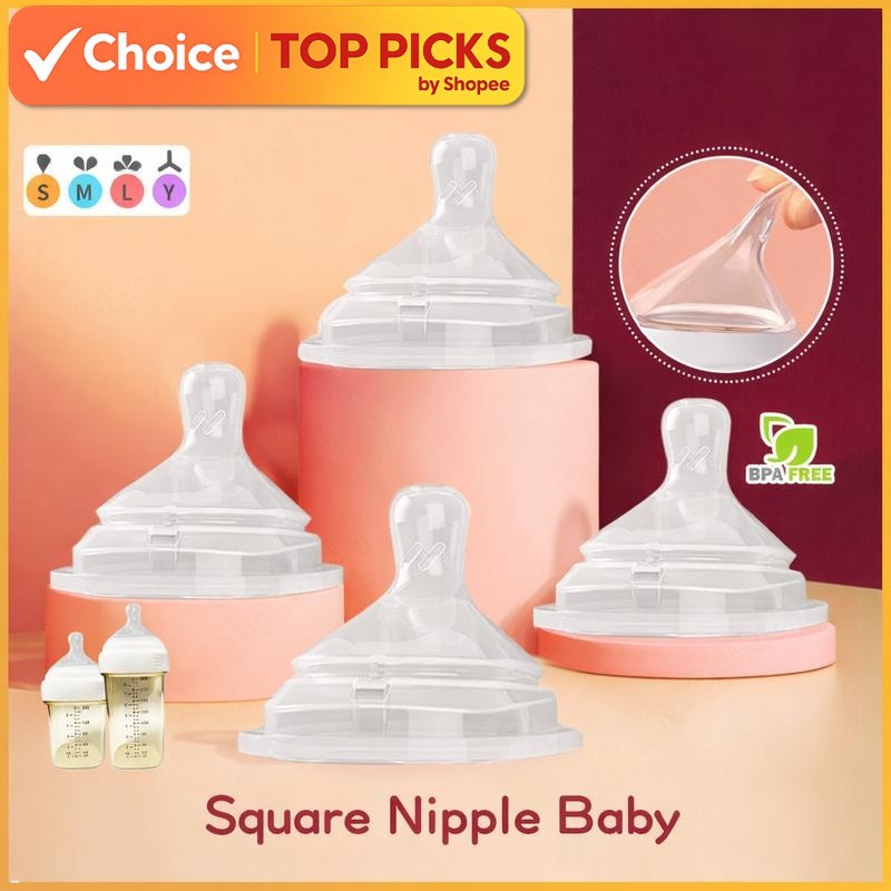 Baby Square Nipple Wide Neck Teat Compatible to Hegen Puting Susu Hegen ...