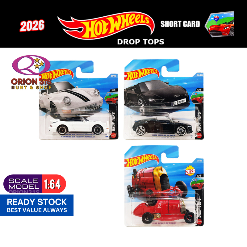 Hot Wheels 2026 Drop Tops Porsche 911 Turbo Cabriolet/ 2019 Audi R8 ...
