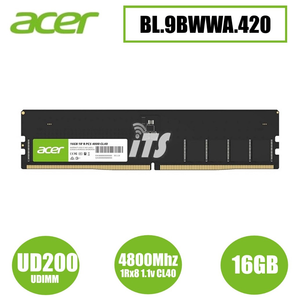 Acer UD200 16GB 4800Mhz 1Rx8 1.1V CL40 DDR5 Desktop DRAM | Shopee Malaysia