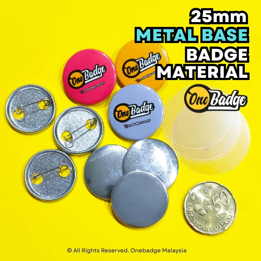 25mm Metal Base Button Badge Material (100pcs) | 25mm Bahan Button ...