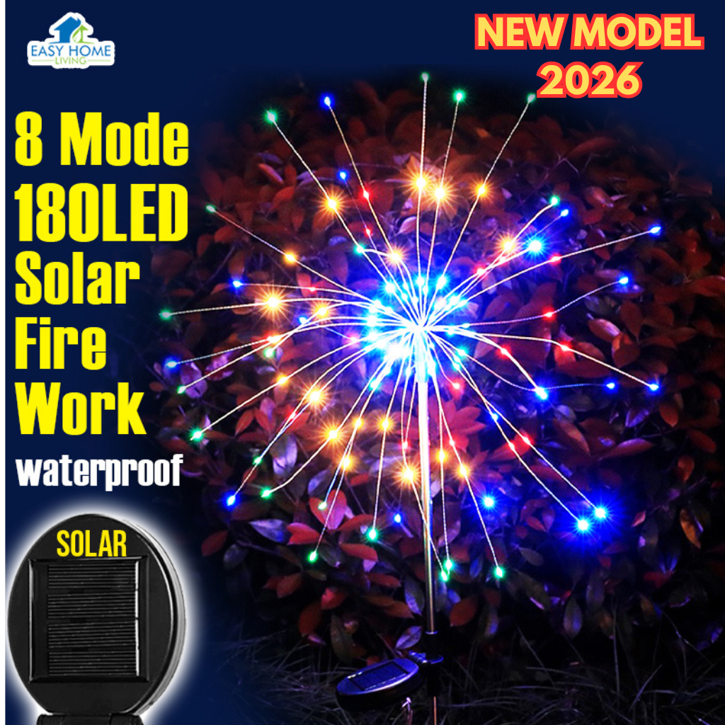 2026 Viral Firework Solar Light LED Outdoor Waterproof Lampu Bunga Api ...