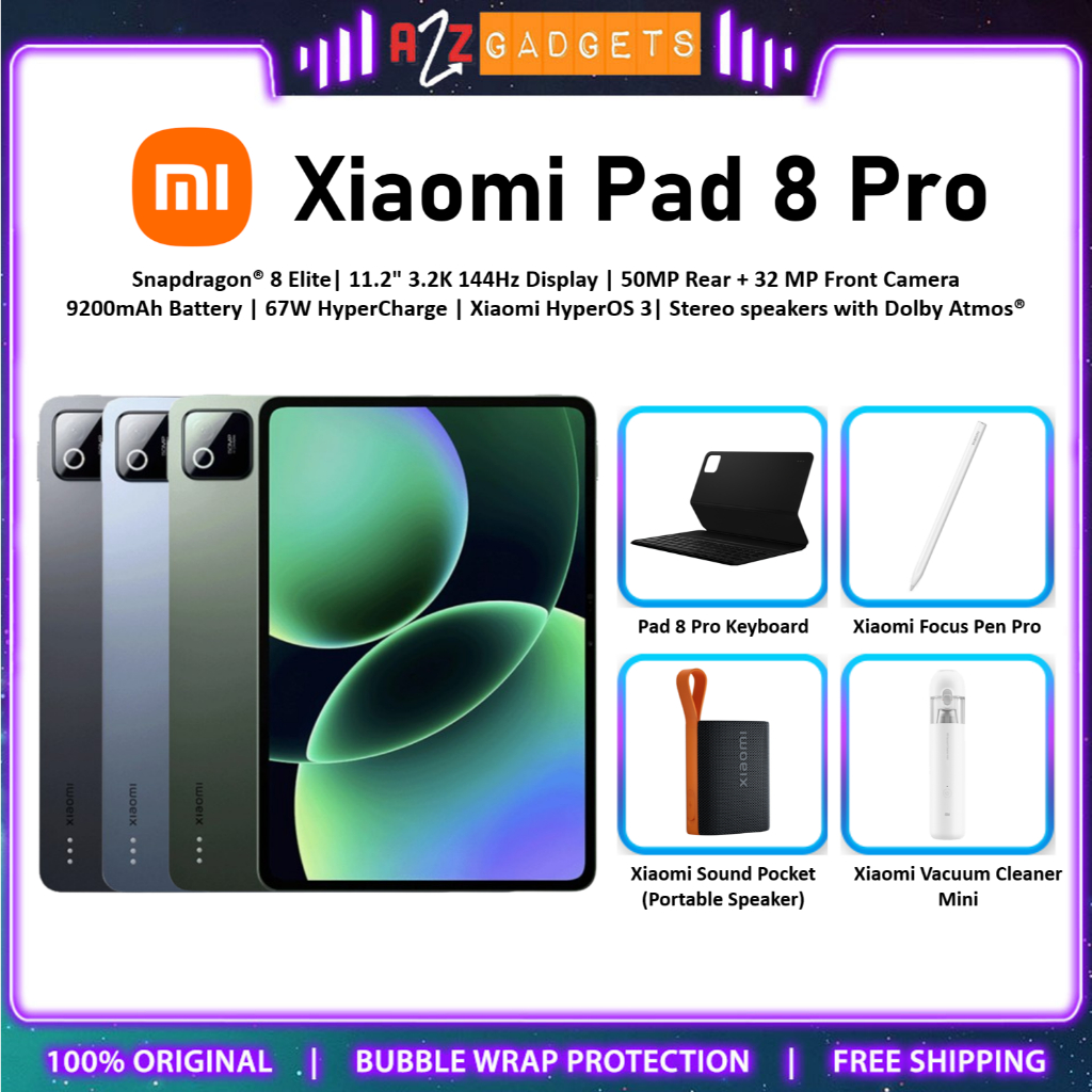 Xiaomi Pad 8 Pro / Xiaomi Pad 8 -11.2" 144Hz Display l Xiaomi Hyper Al l 9200mAH Massive Battery | Xiaomi Malaysia