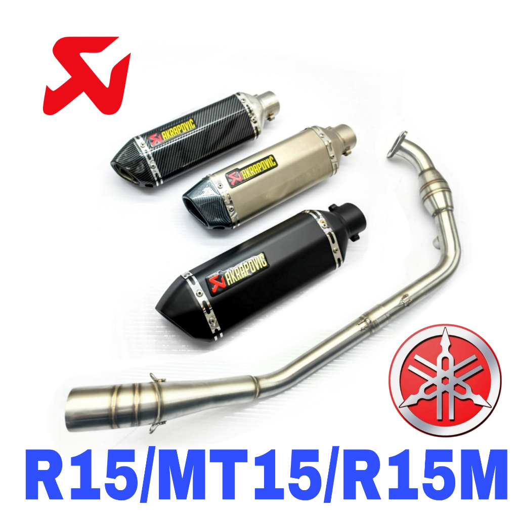 Yamaha R15 MT15 R15M Full System Exhaust + Power Boom Manifold Link ...