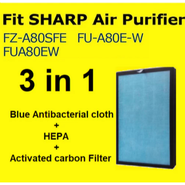 FUA80 Replacement Sharp FUA80EW FZ-A80SFE Air Purifier HEPA ...
