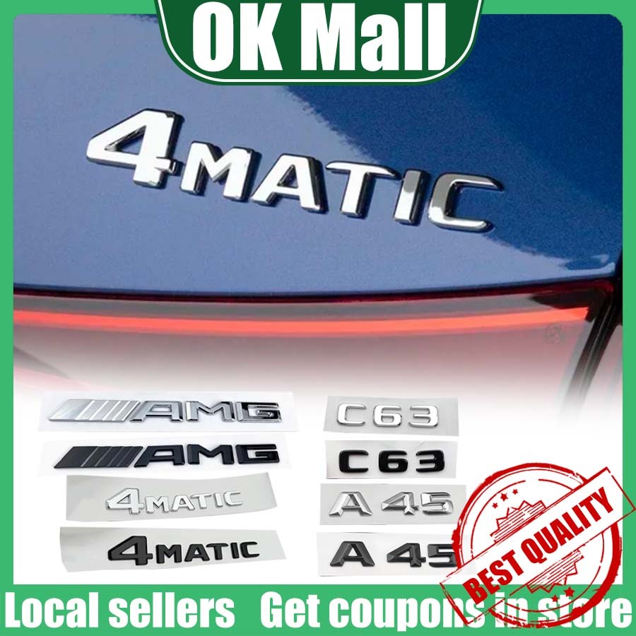 【READY STOCK】Mercedes-Benz AMG Emblem Sticker/A45 C63 4MATIC Rear Logo ...