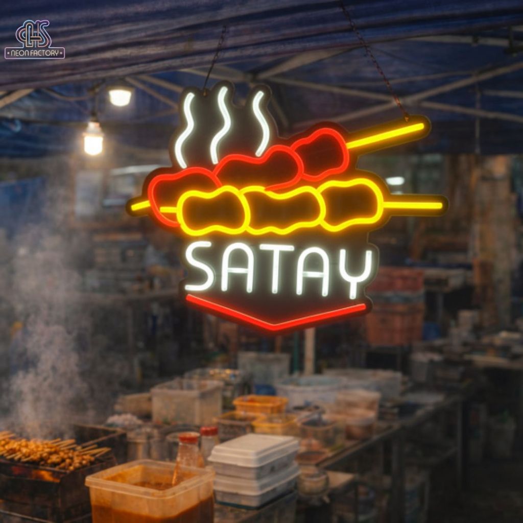 Hot Satay LED Neon Signs Sate Satay Otak Street Local Food Signage Made ...
