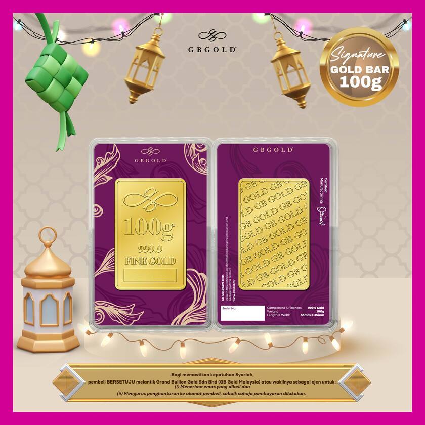 GB GOLD Signature GoldBar 100g (Emas 999.9) | Shopee Malaysia