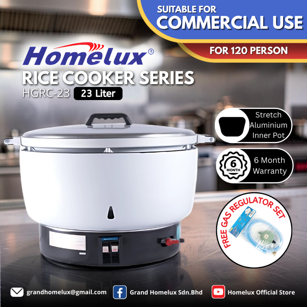 HOMELUX COMMERCIAL GAS RICE COOKER HGRC SERIES HGRC-23 PERIUK NASI ...