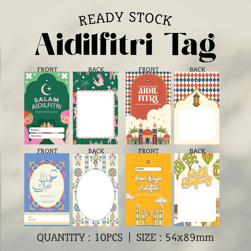 [10PCS] [Ready Stock] Tag Hari Raya Aidilfitri Colour Printed | Eid ...