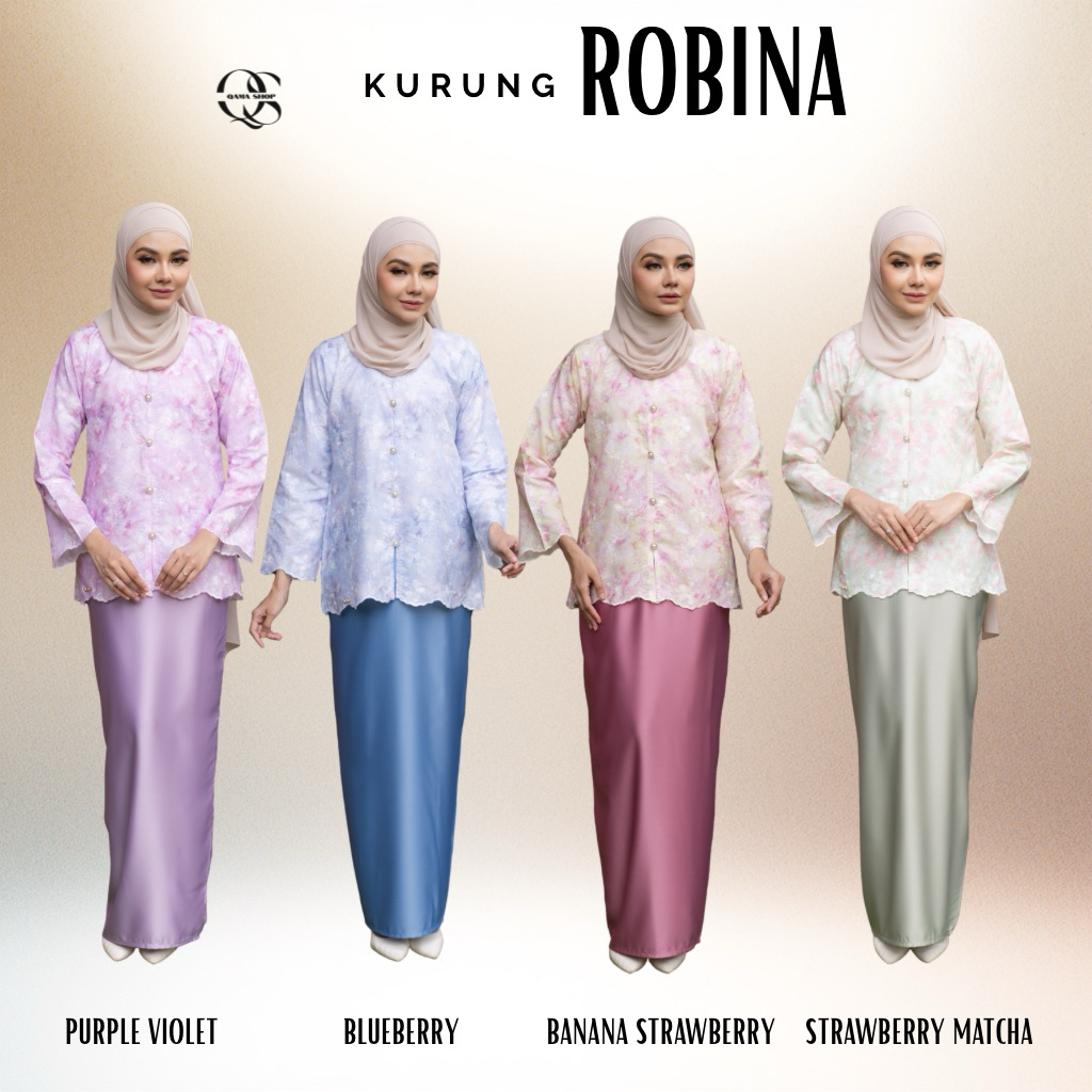 Raya 2026 | Kurung ROBINA Cotton Emroidery With Skirt Satin German ...