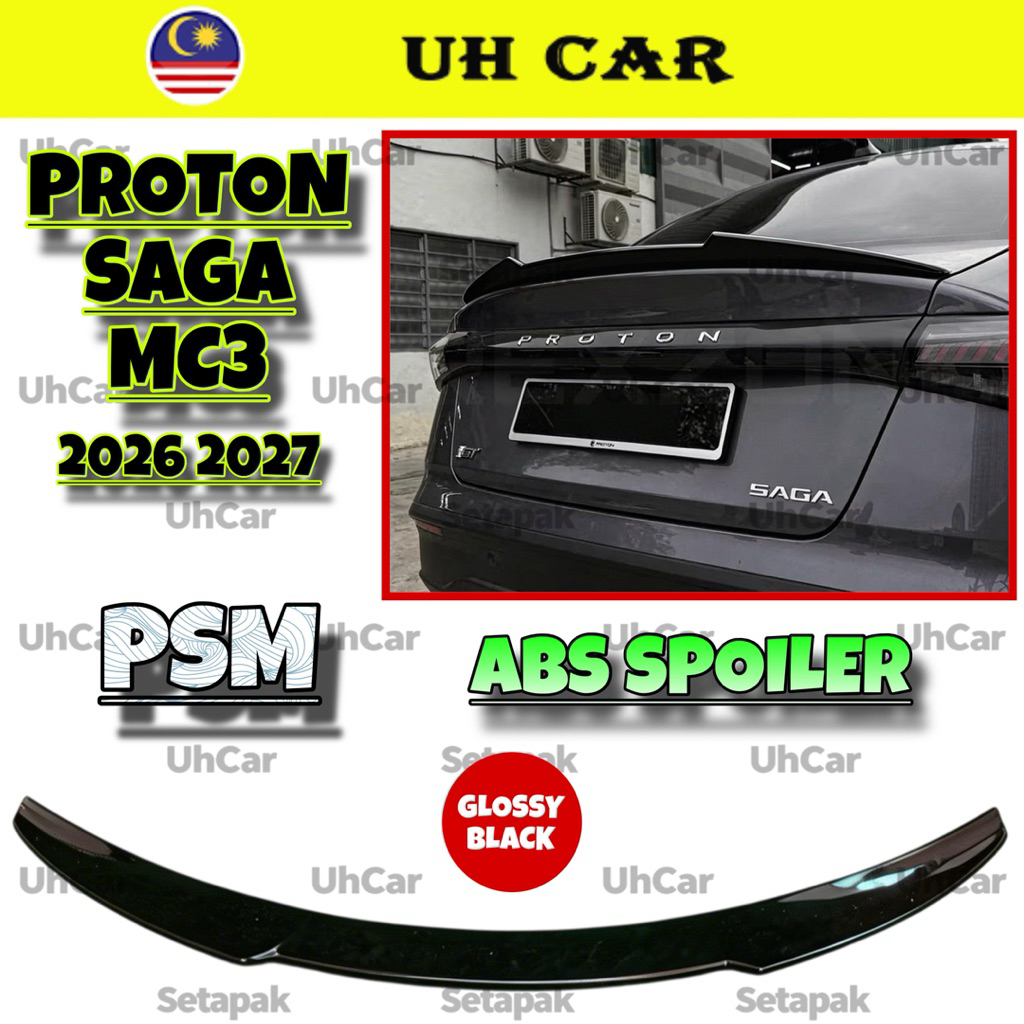 (PSM) Proton Saga Mc3 2026 2027 Abs Rear Trunk Ducktail Spoiler Lip ...