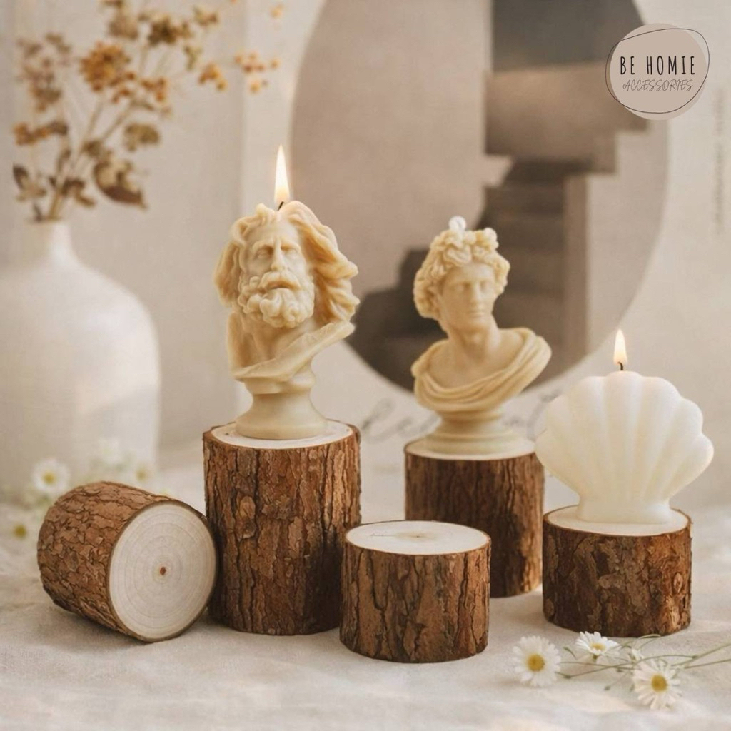 Wooden candle block/wooden candle holder/minimalist room decorative ...