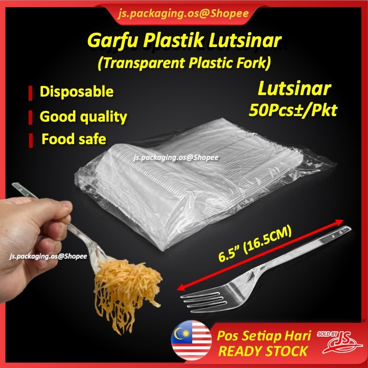 Garfu Panjang Plastik Lutsinar Jenis Pakai Buang Disposable Plastic ...