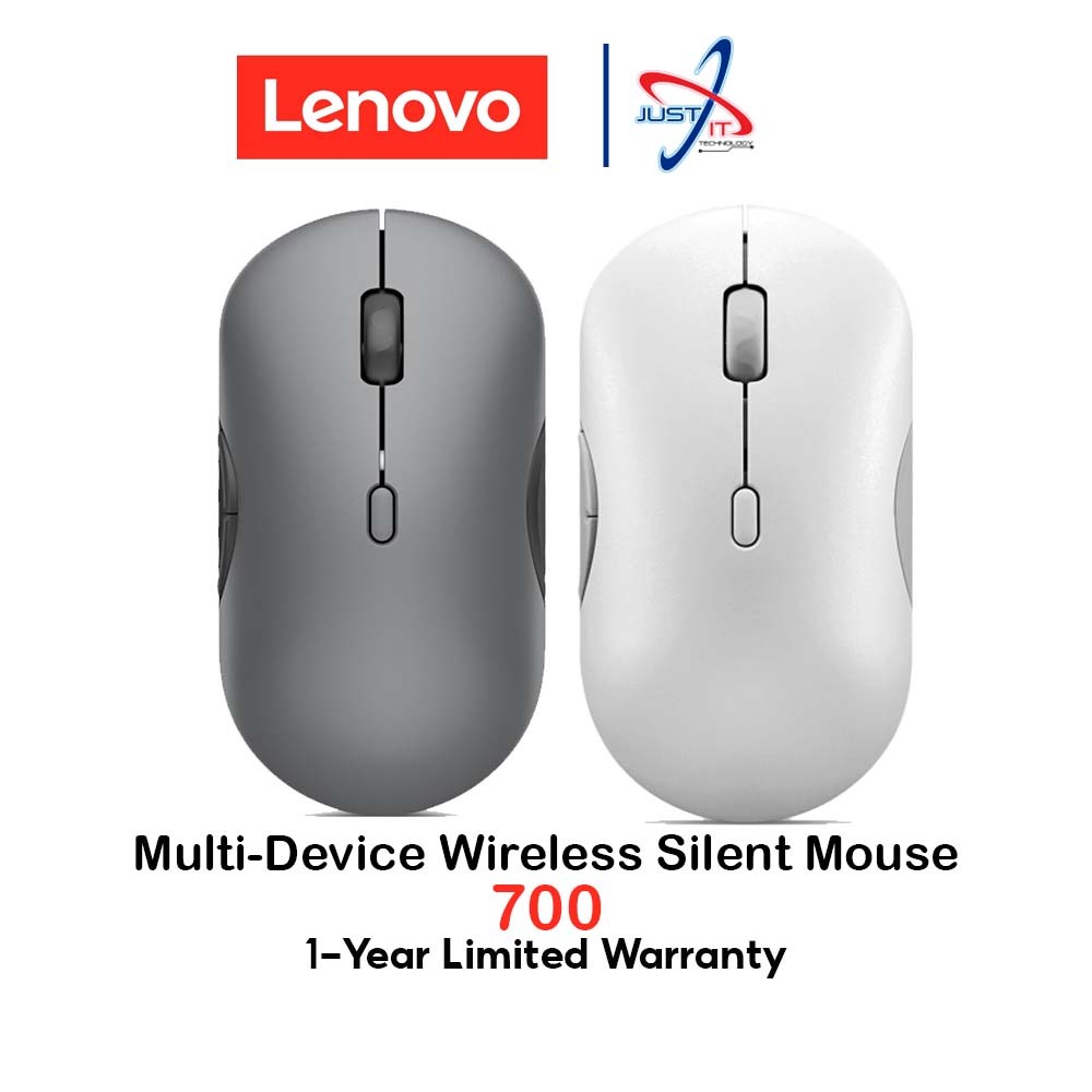 LENOVO 700 MULTI-DEVICE WIRELESS SILENT MOUSE - LUNA GREY / SEASHELL ...