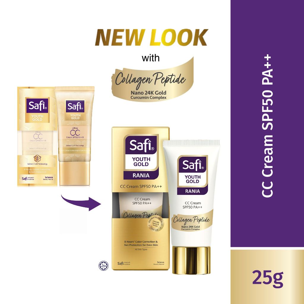 SAFI Youth Gold Rania CC Cream SPF50 PA++ 25g│8 Hours Color Correction ...